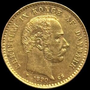 1890, 10 kroner, Chr.IX, Sieg 1.1, Hede 9A, 4,48 gram, 0.900 AU, Kva. 1+-01