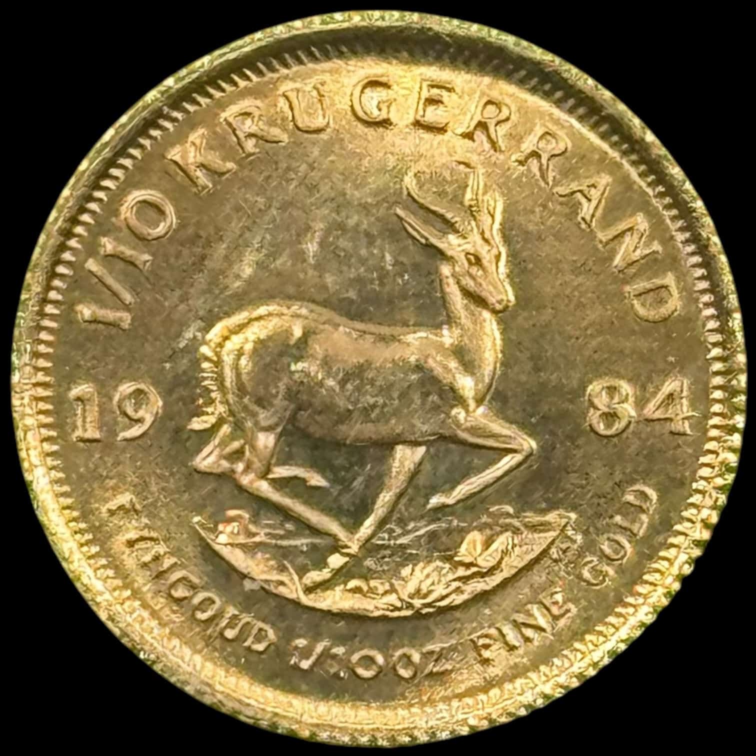Sydafrika, 1/10 oz Krugerrand 1984, KM 105, Hern GRCT1-5, KT5, Kva. 0