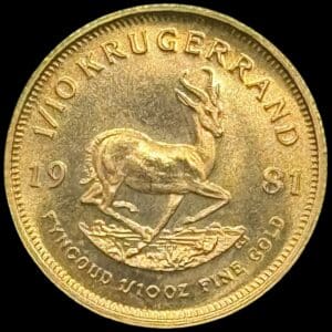 Sydafrika, 1/10 oz Krugerrand 1981, KM 105, Hern GRCT1-5, KT5, Kva. 0