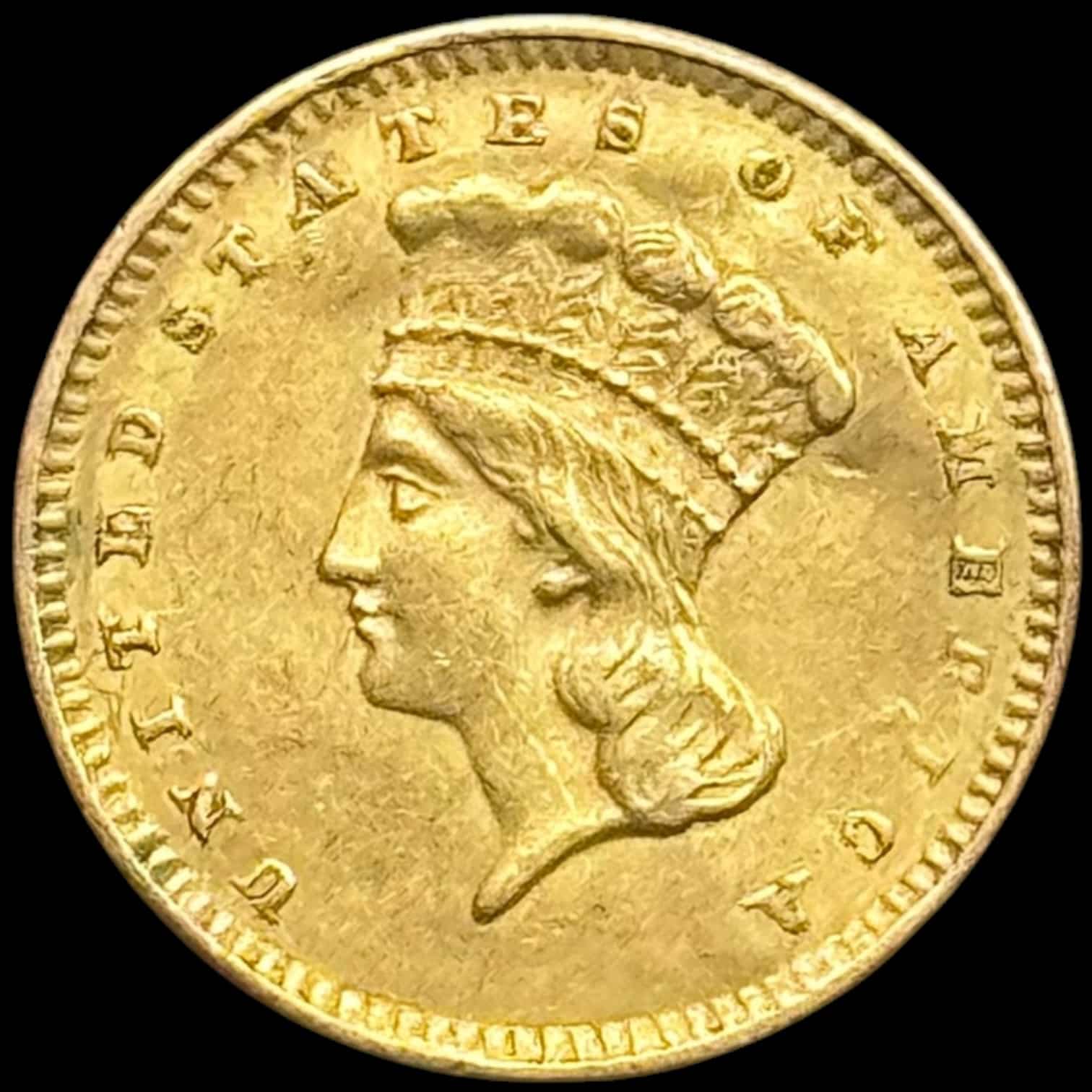 USA, 1 dollar 1857 "Indien Head" Type III, Fr. 94, KM 86, 1,67 gram 0.900 AU, Kva. 1+-01 - Image 2