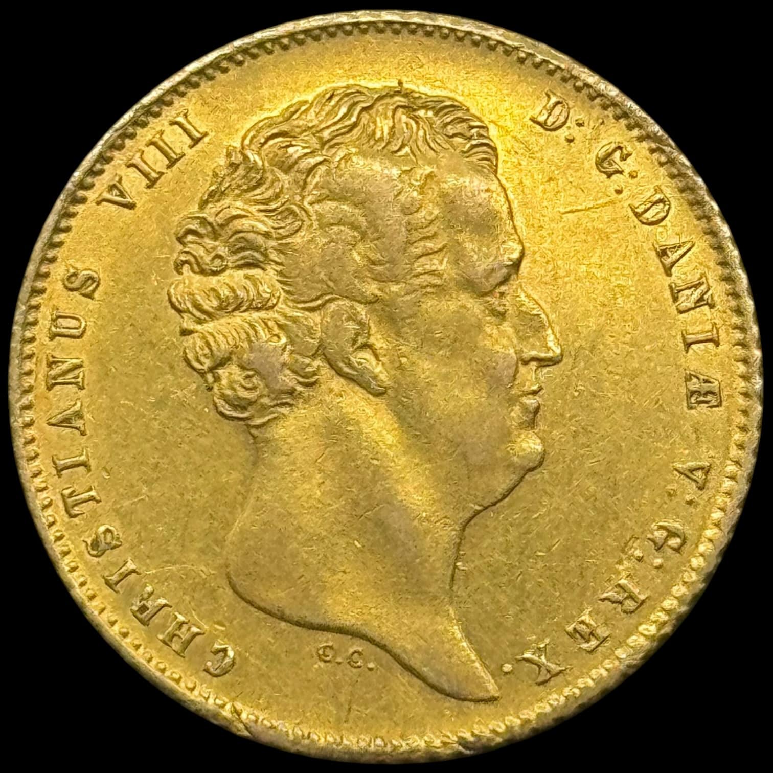 1847, 2 Christian d'or, Chr.VIII, Sieg 16.2, Hede 1B, 13,26 gram 0.896 AU, Kva. 01 - Image 2