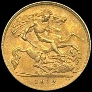 Storbritannien, 1/2 sovereign 1912, George V, KM 819, Sp  4006, 3,99 gram 0.917 AU, Kva. 01