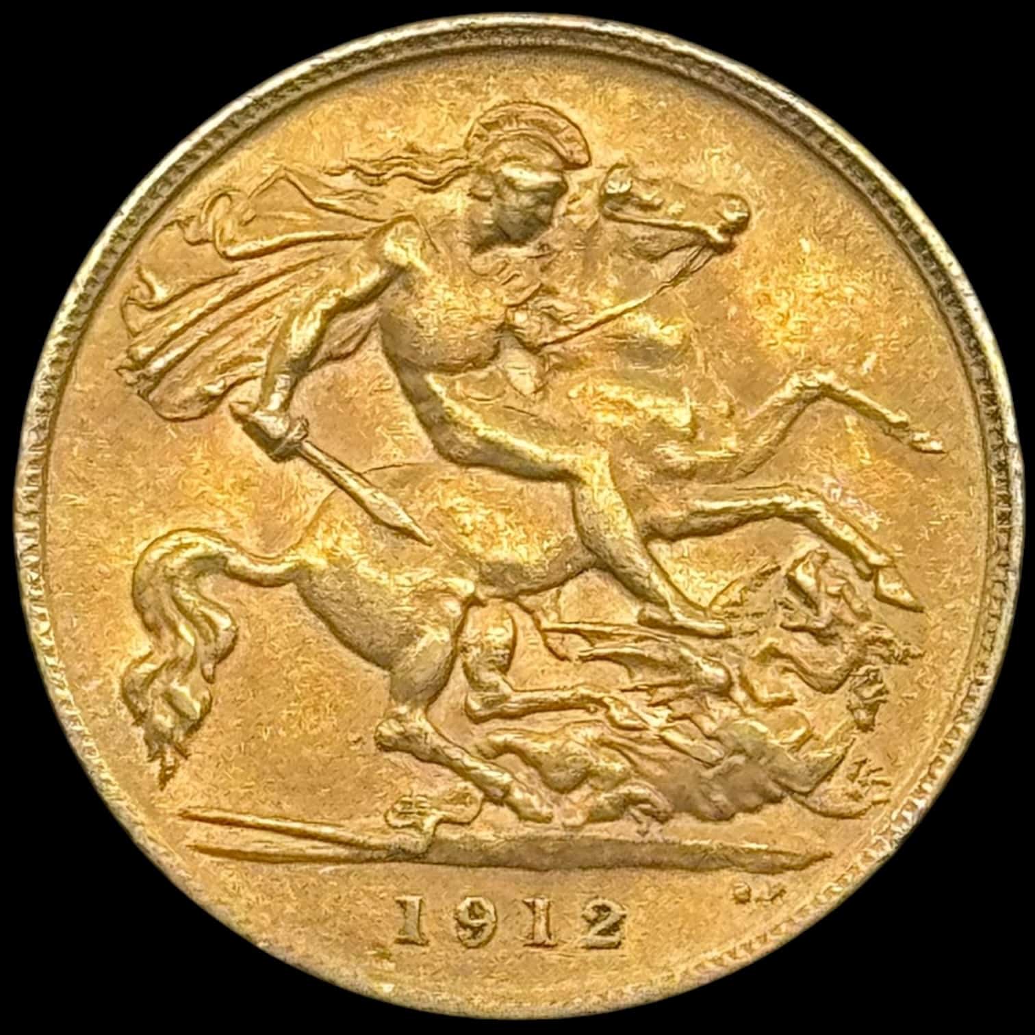 Storbritannien, 1/2 sovereign 1912, George V, KM 819, Sp 4006, 3,99 gram 0.917 AU, Kva. 01