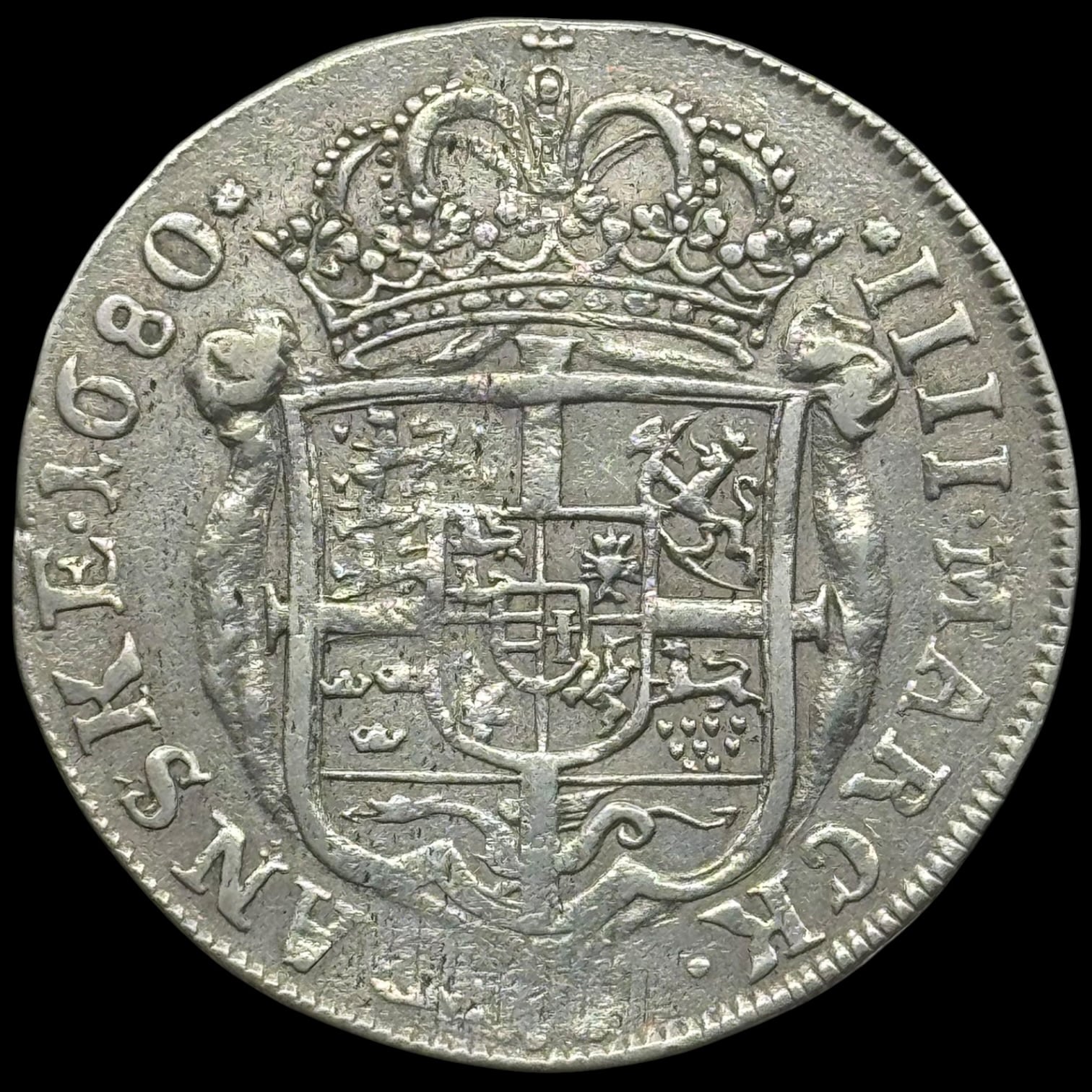 1680, 4 mark / krone, Chr.V, Sieg 38.1, Hede 78, Kva. 1-1+ - Image 2