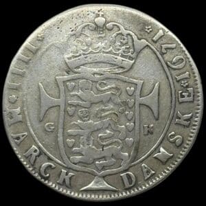 1671, 4 mark / krone, Chr.V, Sieg 34.1, Hede 67A, Aag. 5, Kva. 1