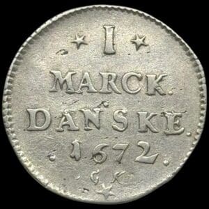 1672, 1 mark, Chr.V, Sieg 17.1, Hede 70, Aag. 10, Kva. 1+