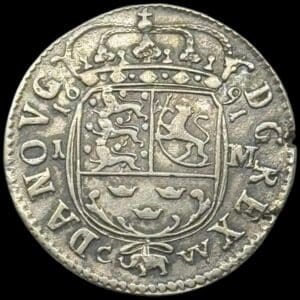 1691, 1 mark, Chr.V, Sieg 20.1, Hede 95A, Aag. 66, Kva. 1+-1