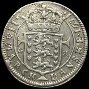 1671, 2 mark, Chr.V, Sieg 26.2, Hede 69A, Aag. 8, Kva. 1+