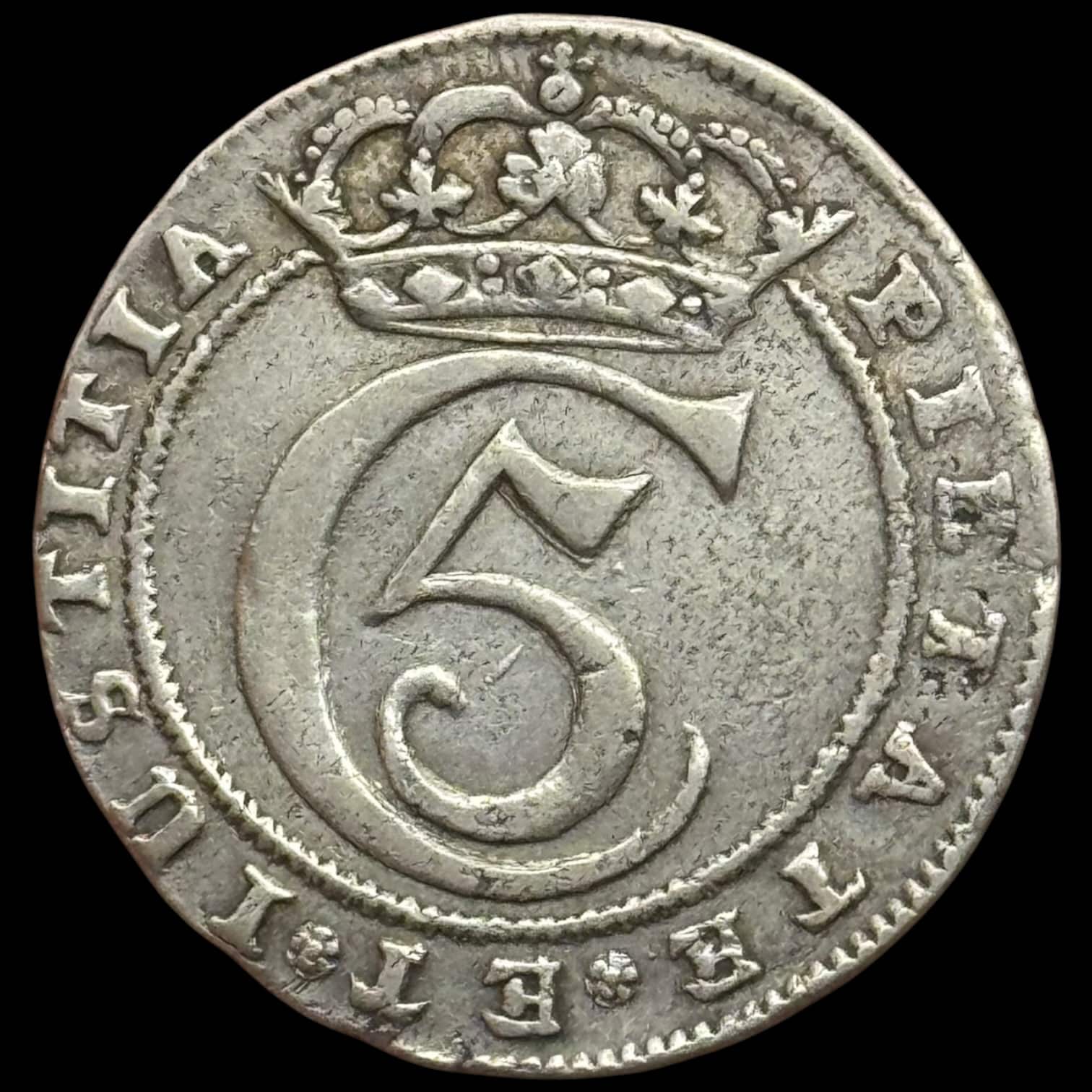 1681, 2 mark, Chr.V, Sieg 27, Hede 69B, Aag. 31, Kva. 1-1+ - Image 2