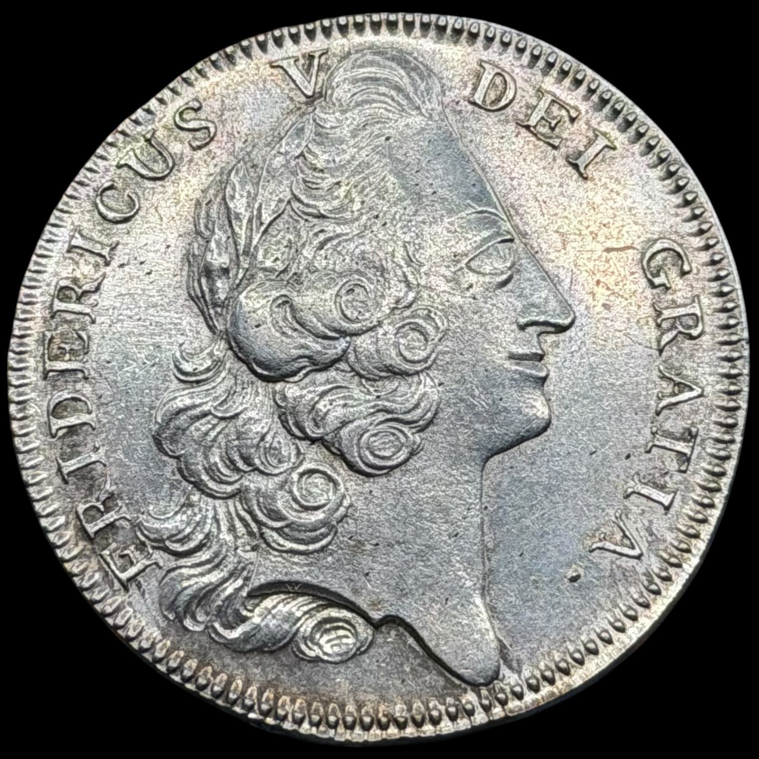1747, 1 krone, Fre.V, Sieg 9, Hede 29A, Kva. 01 smuk eksemplar - Image 4