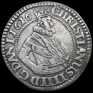1616, 1 mark, Chr.IV, Sieg 68.3, Hede 99C, Kva. 1+
