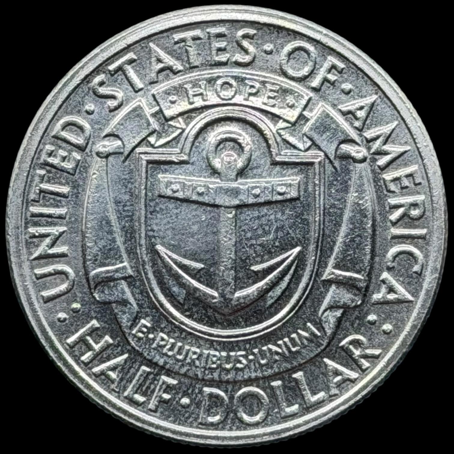 USA, 1/2 dollar 1936, Rhode Island Tercentenary, KM 182, Kva. 0-01 - Image 2