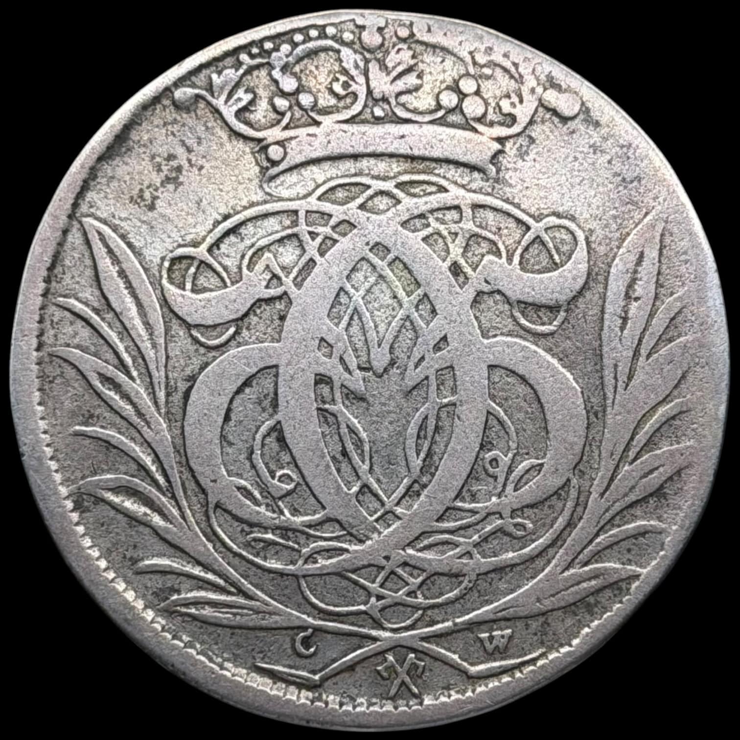 1694, 2 mark, Glückstadt, Chr.V, Sieg 136, Hede 126B, Kva. 1-1+ - Image 2