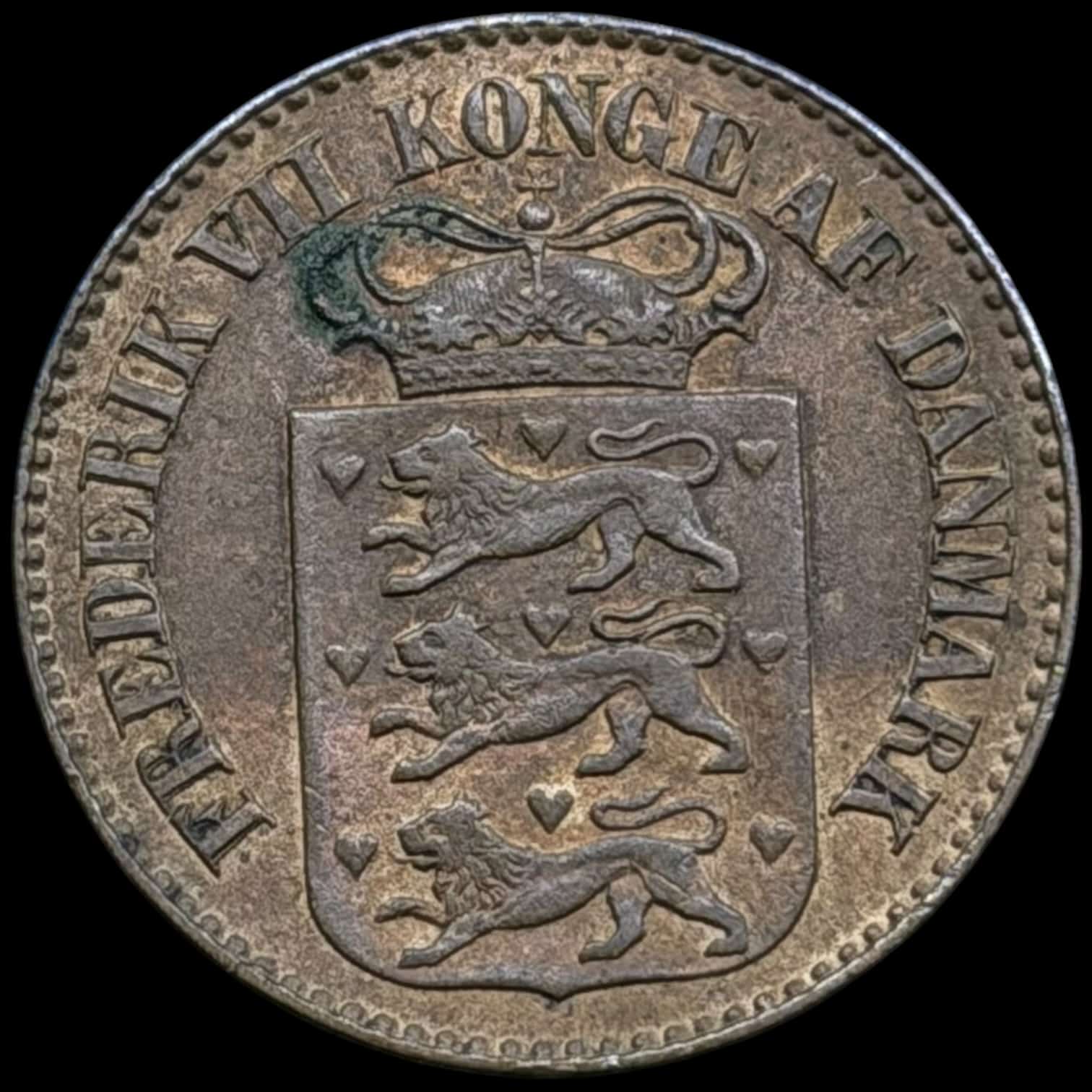 Dansk Vestindien, 1 cent 1860, Fre.VII, Sieg 15, Hede 23, KM 63, Kva. 1+-01 plet - Image 2