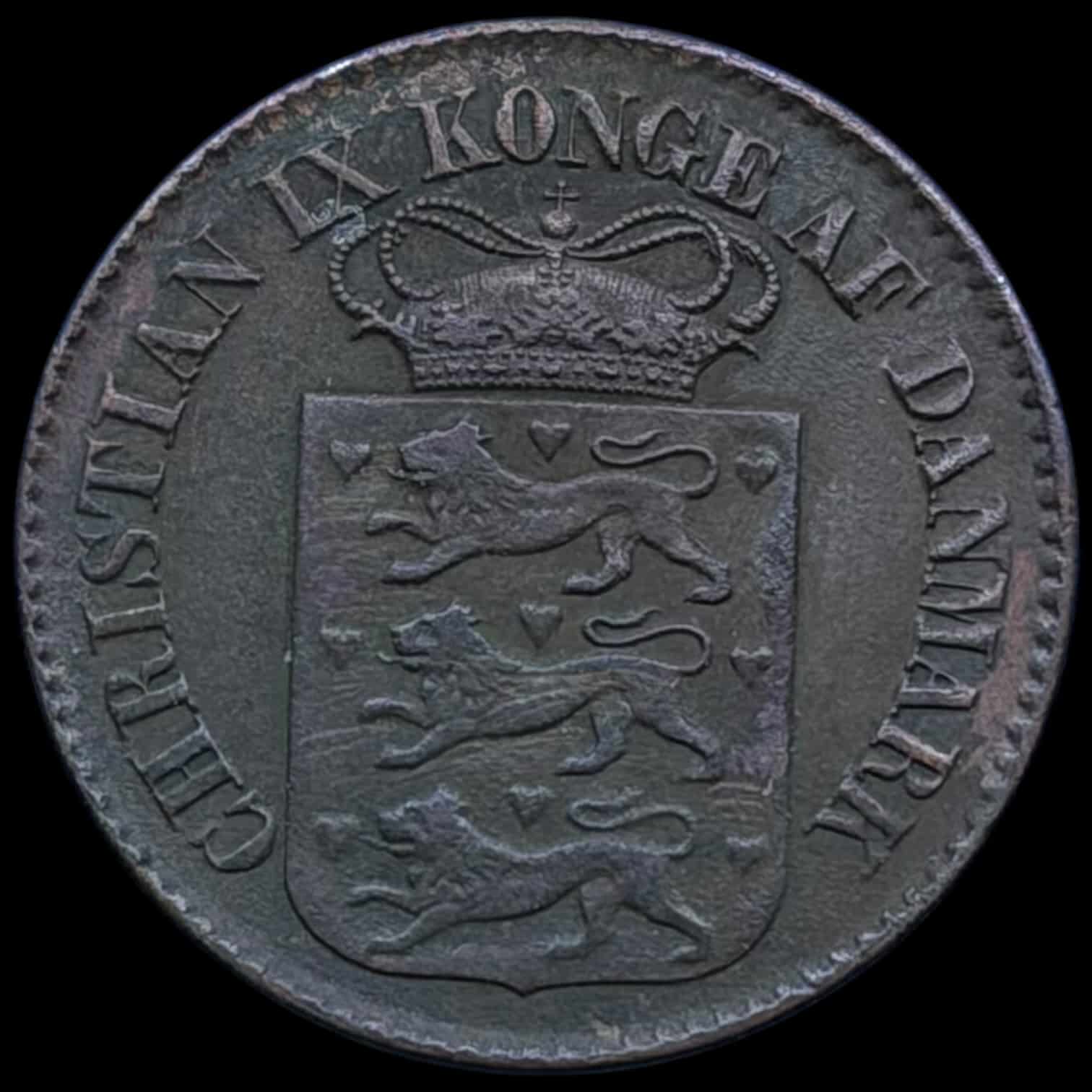 Dansk Vestindien, 1 cent 1883, Chr.IX, Sieg 20, Hede 28, KM 68, Kva. 1+ - Image 2
