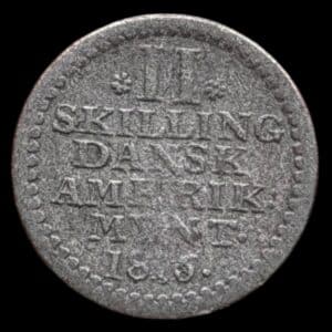 Dansk Vestindian, 2 skilling 1816, Sieg 11.1, Hede 12, KM 13, Kva. 1-1+
