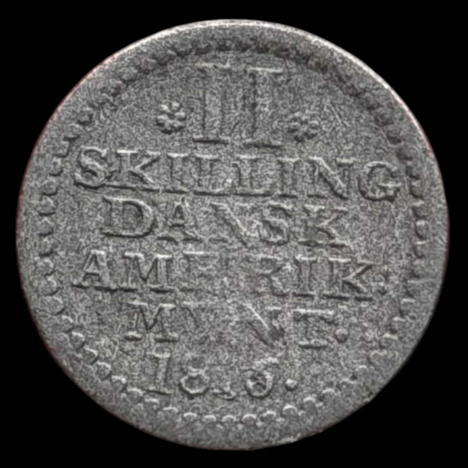 Dansk Vestindian, 2 skilling 1816, Sieg 11.1, Hede 12, KM 13, Kva. 1-1+