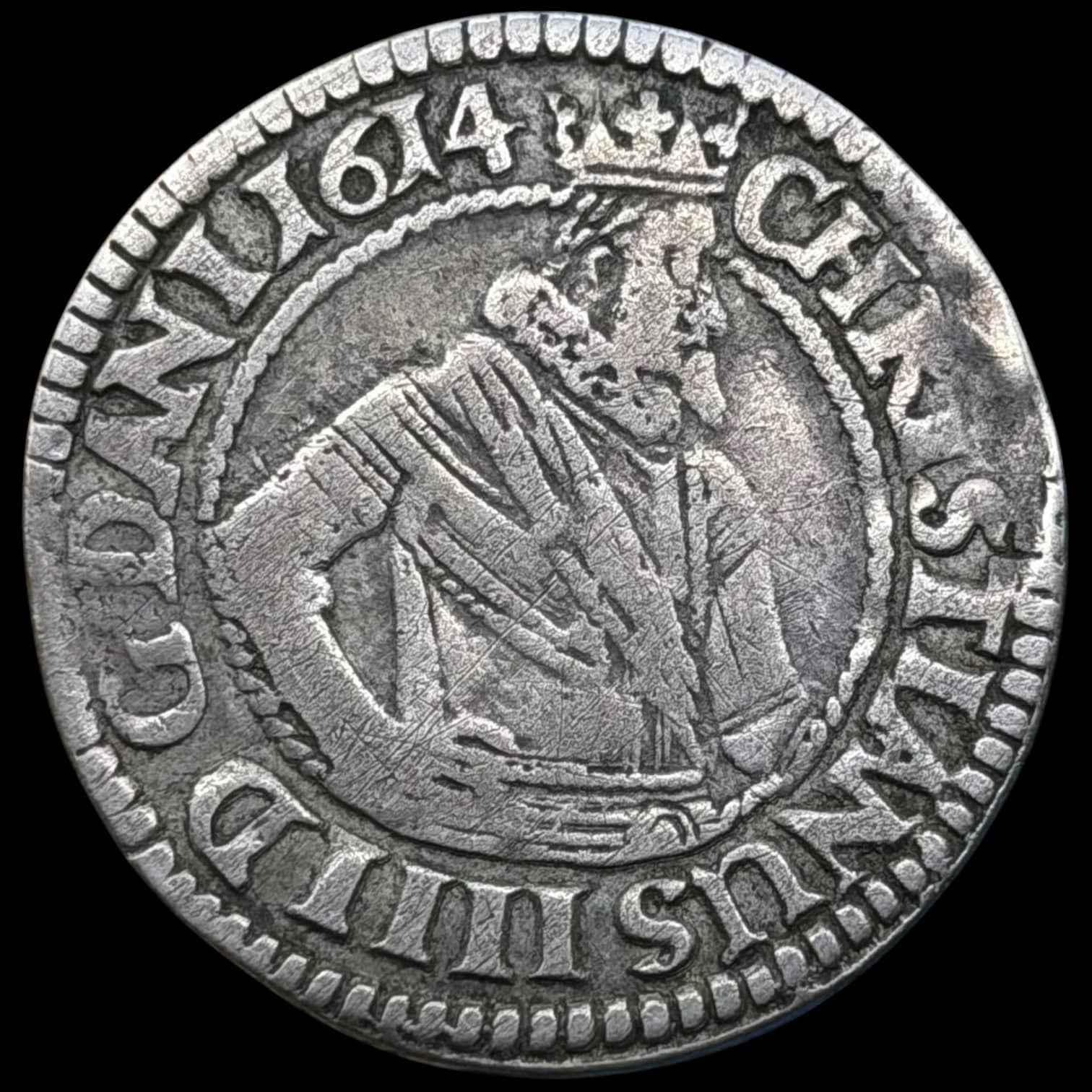 1614, 1 mark, Chr.IV, Sieg 68.1, Hede 99A, Kva. 1+-1