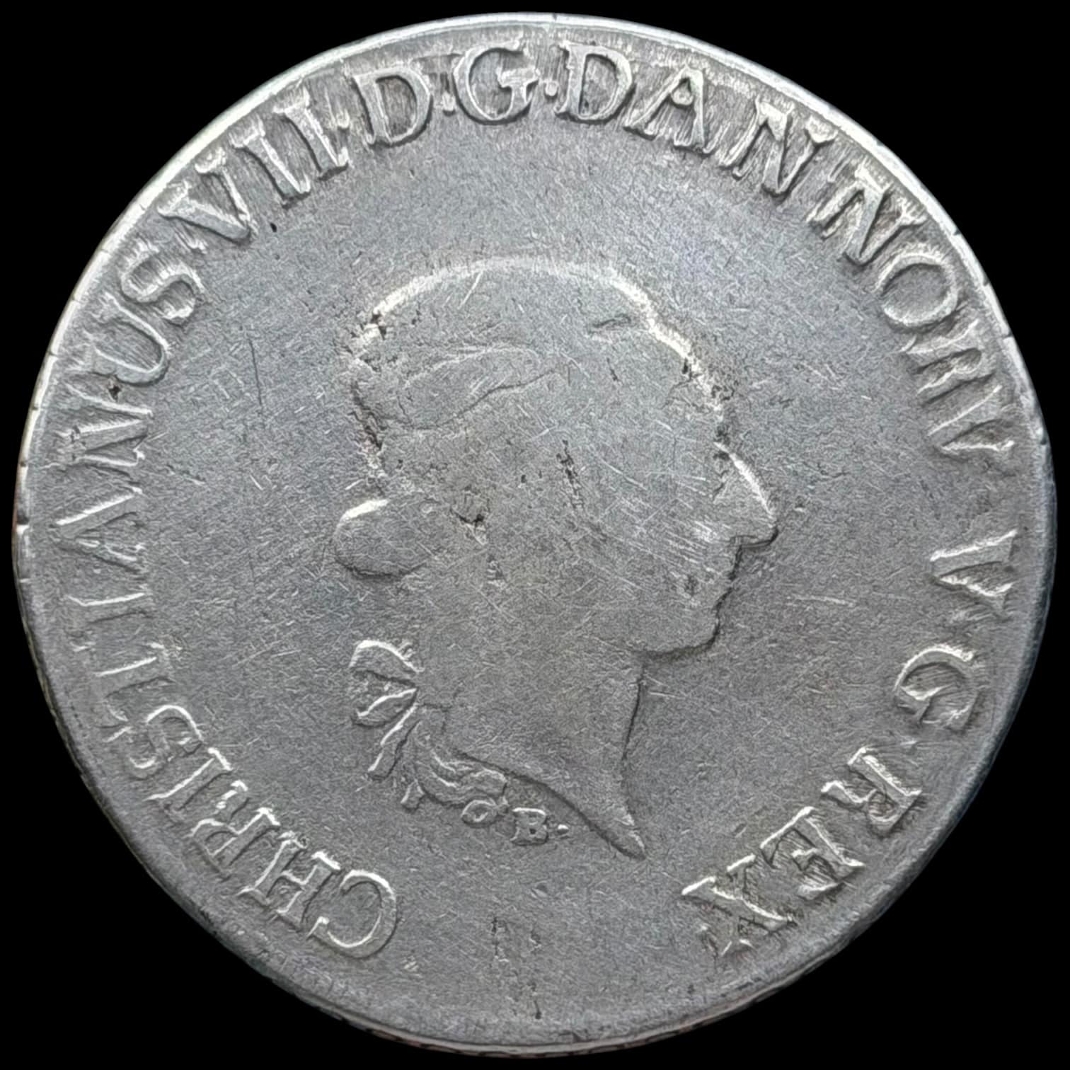 1787 MF, 2/3 speciedaler, Slesvig-Holsten, Chr.VII, Sieg 44, Hede 40, Kva. 1+-1 - Image 2