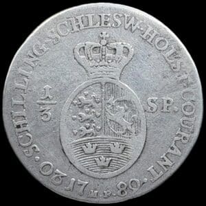 1789 MF, 1/3 speciedaler, Slesvig-Holsten, Chr.VII, Sieg 43.3, Hede 40, Kva. 1