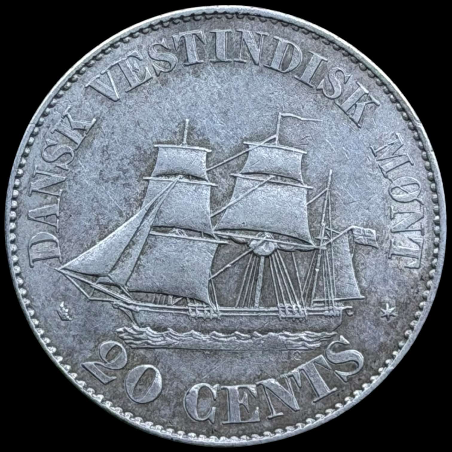 Dansk Vestindien, 20 cent 1862, Fre.VII, Sieg 19, Hede 19, KM 67, Kva. 01 - Image 2