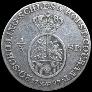 1797 MF, 1/3 speciedaler, Slesvig-Holsten, Chr.VII, Sieg 43.1, Hede 41A, Kva. 1+-1