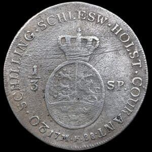 1788 MF, 1/3 speciedaler, Slesvig-Holsten, Chr.VII, Sieg 43.1, Hede 41A, Kva. 1 ridser