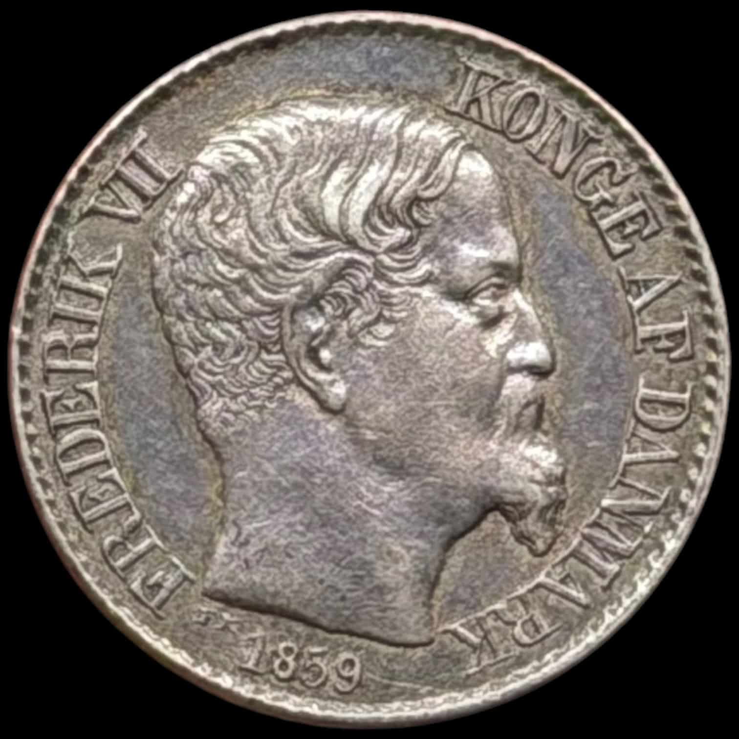 Dansk Vestindien, 5 cent 1859, Fre.VII, Sieg 17, Hede 21, KM 65, Kva. 01-1+ - Image 2