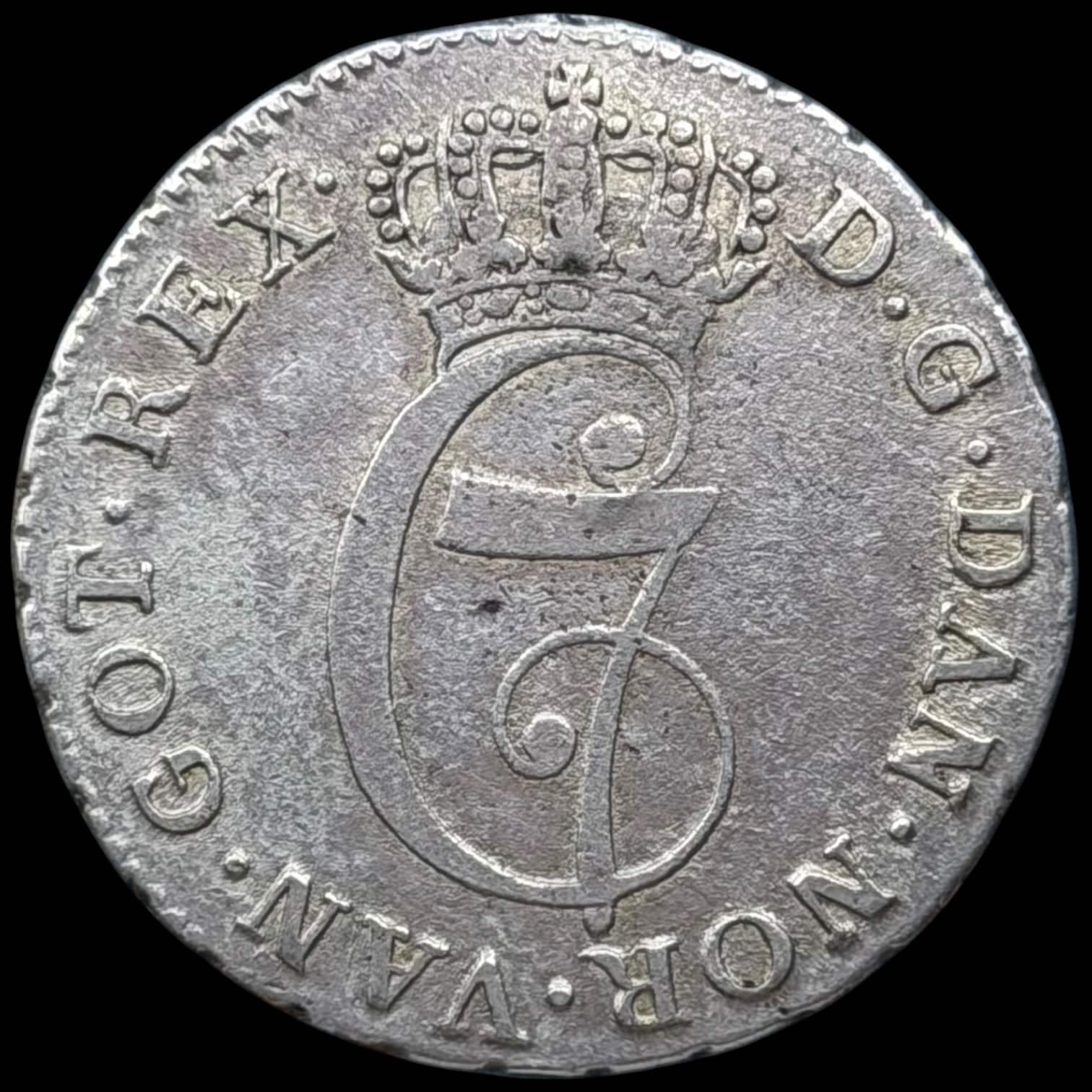 1783 CHL, 24 skilling, Chr.VII, Sieg 12.1, Hede 28A, Kva. 1+, har været hængt - Image 2