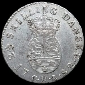 1782 CHL, 24 skilling, Chr.VII, Sieg 12.1, Hede 28A, Kva. 01-1+