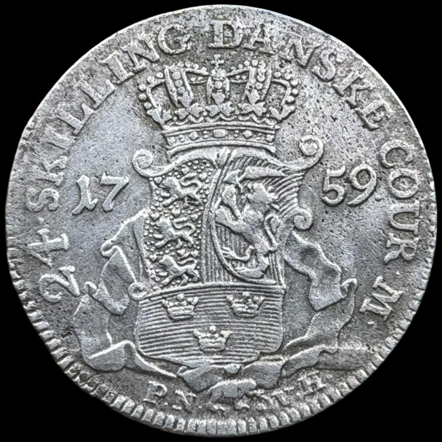 1759 PNVH, 24 skilling, Fre.V, Sieg 7.1, Hede 35A, Kva. 1+