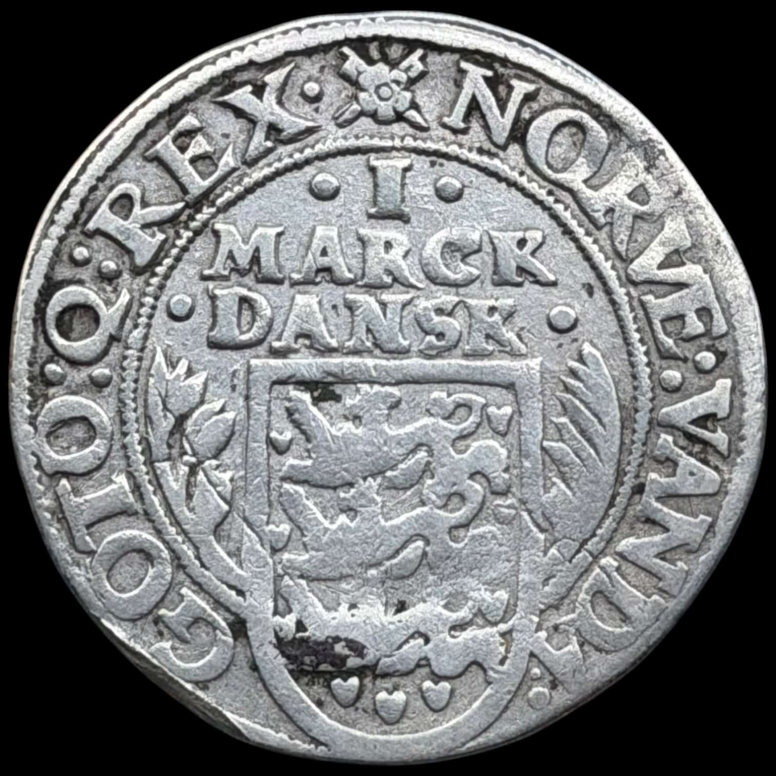 1609, 1 mark, Chr.IV, Sieg 66.2, Hede 95A, Kva. 1-1+ u.alm årgang - Image 2