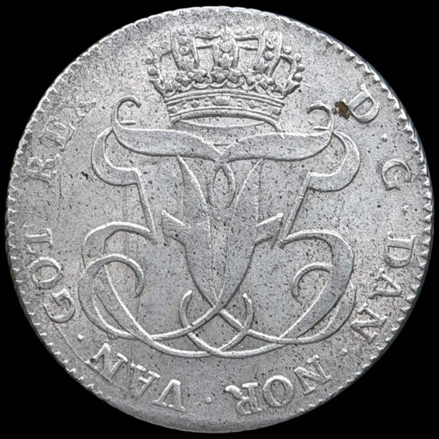 1758 PNVH, 24 skilling, Fre.V, Sieg 7.1, Hede 35A, Kva. 01-1+ - Image 2