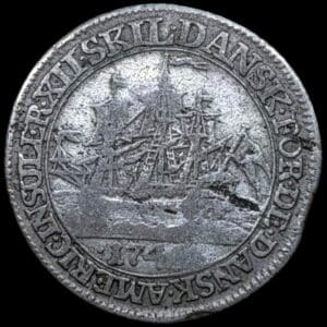 Dansk Vestindien, 12 skilling 1748, Fre.V, Sieg 4, Hede 4, KM 5, Kva. 1