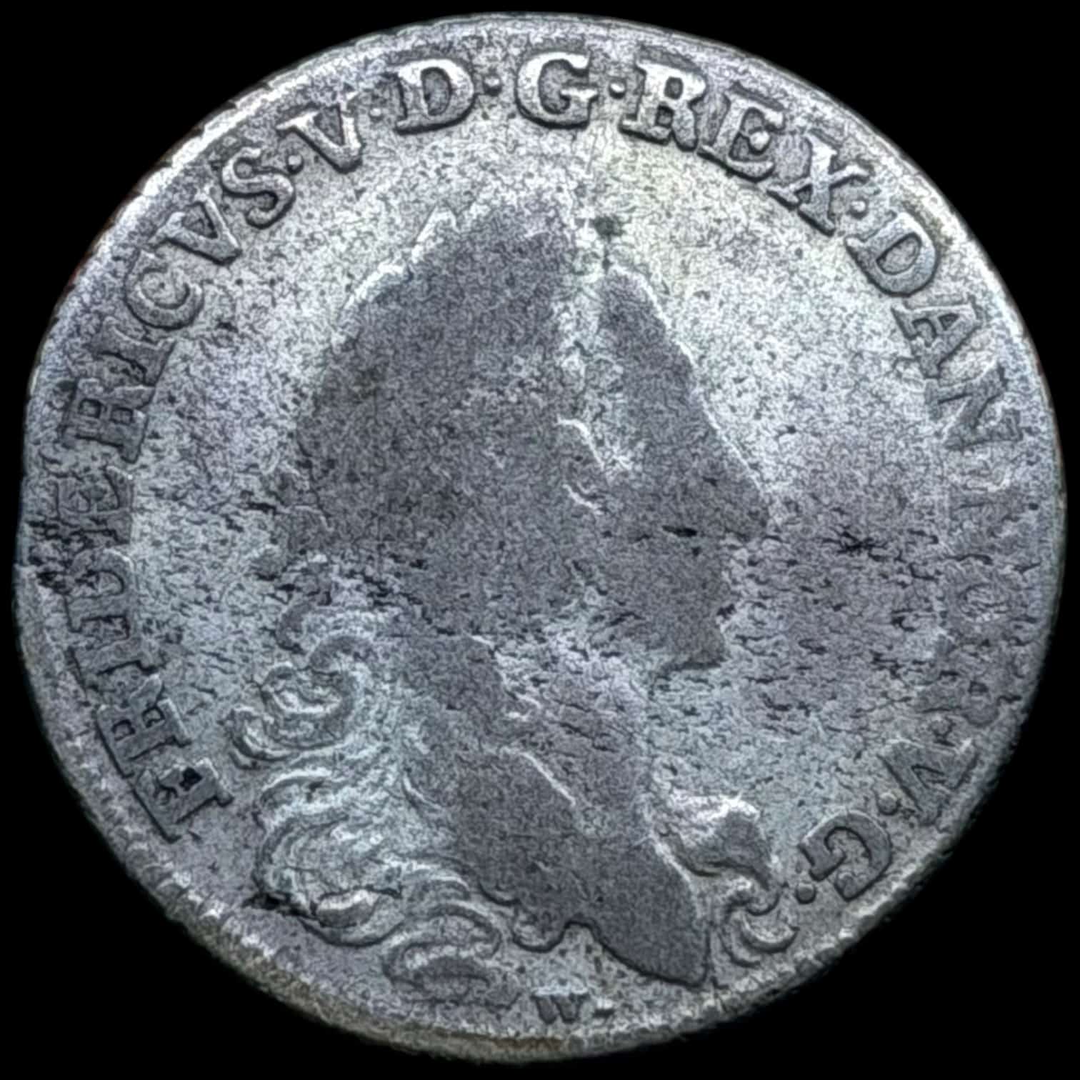 Dansk Vestindien, 12 skilling 1748, Fre.V, Sieg 4, Hede 4, KM 5, Kva. 1 - Image 2