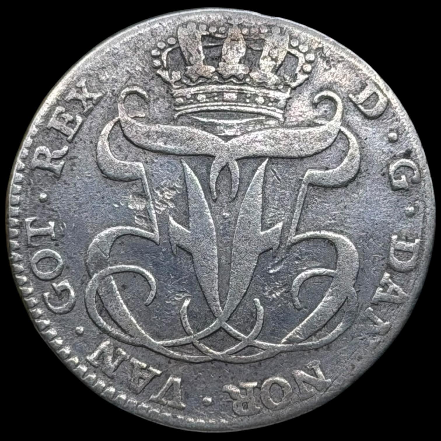 1757 PNVH, 24 skilling, Fre.V, Sieg 7.1, Hede 35A, Kva. 1+-1 ridse - Image 2