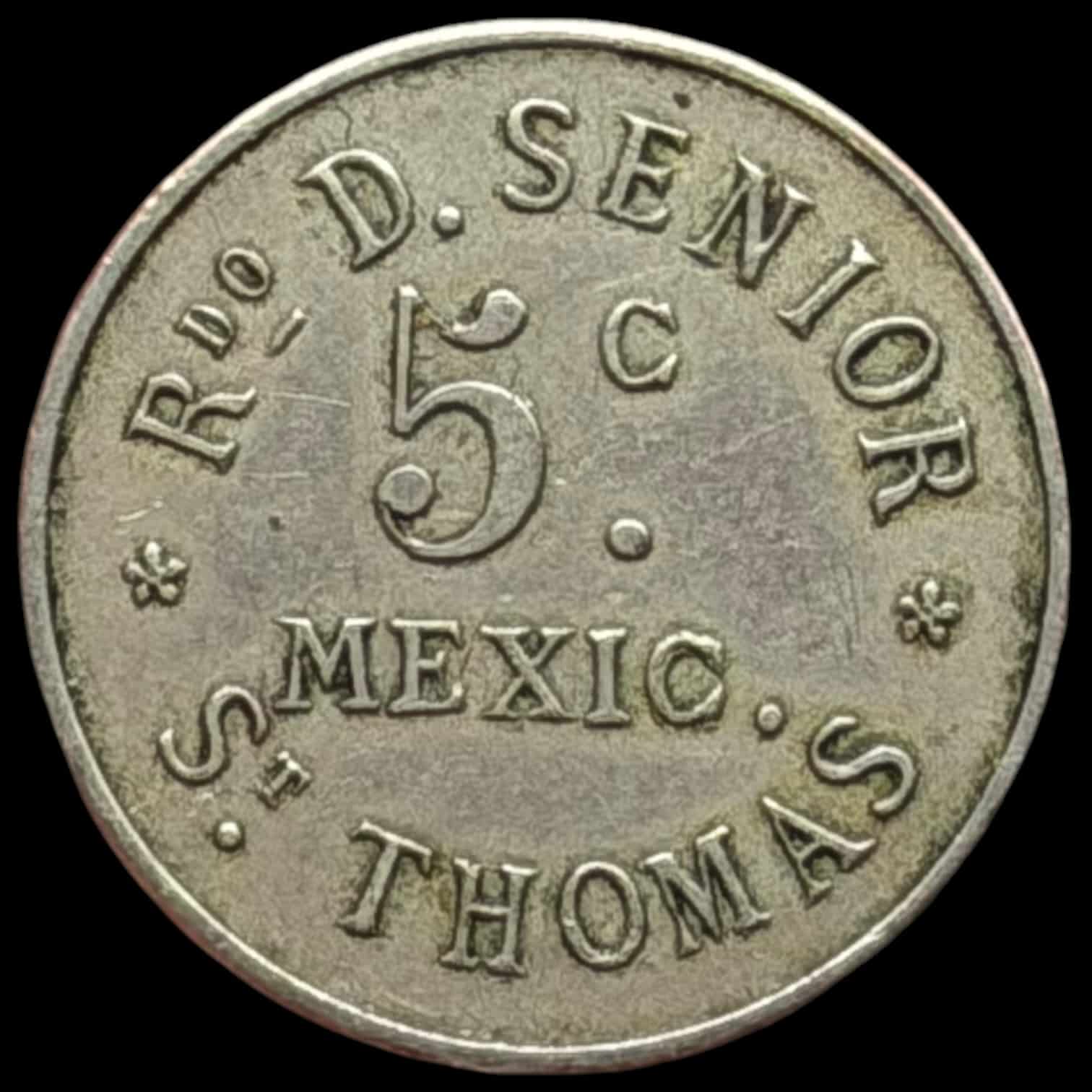 Dansk Vestindien, 5 cent, Rdo. D. Senior, Sieg 50, OBC 50, Higgie 453, Kva. 1+ - Image 2