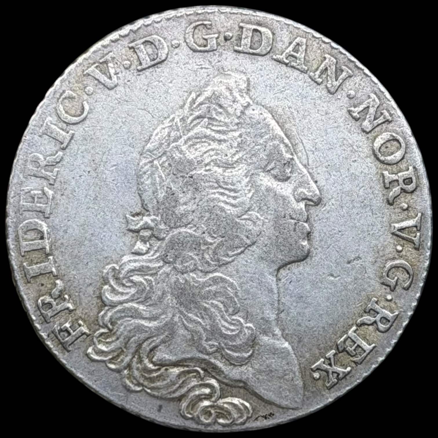 1750 PNVH, 24 skilling, Fre.V, Sieg 6.1, Hede 34A, Kva. 1+ flot præget eksemplar som ellers næsten altid er svag præget. - Image 2