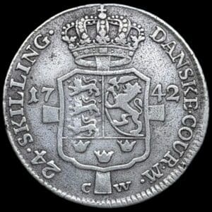 1742 CW, 24 skilling, Chr.VI, Sieg 4.2, Hede 7B, Kva. 1+-1