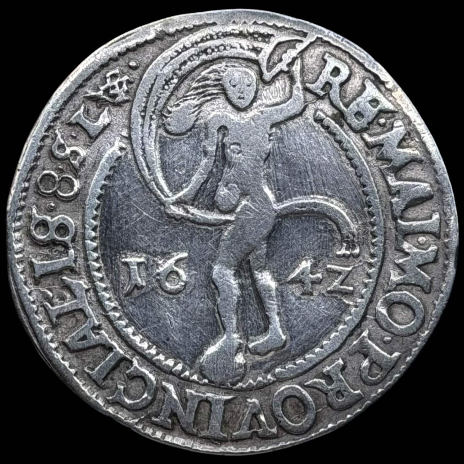 1642, 8 skilling lybsk, Glückstadt, Chr.IV, Sieg 175.2, Hede 175B, Kva. 1+ opgraderet i fleterne