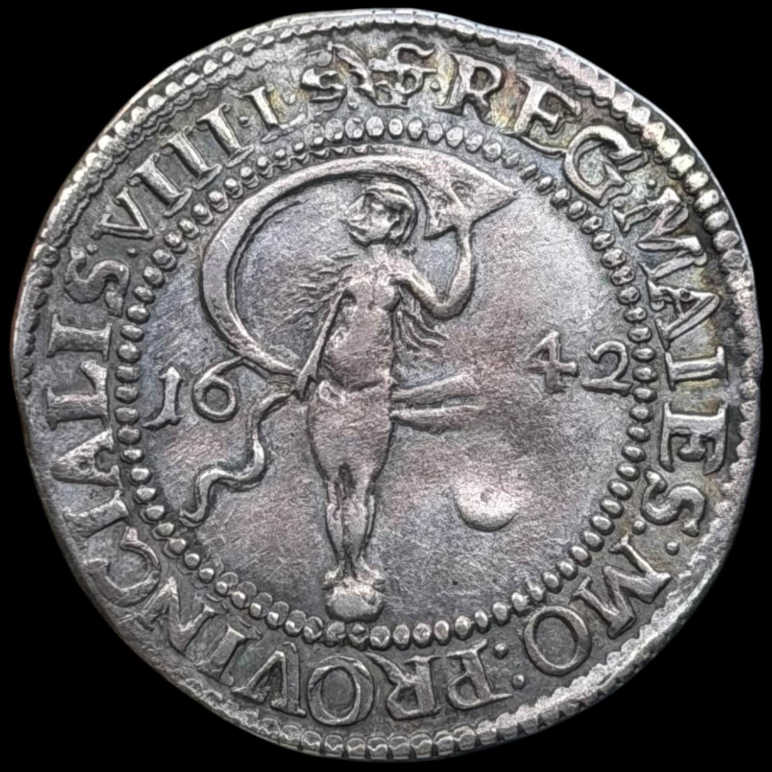1642, 8 skilling lybsk, Glückstadt, Chr.IV, Sieg 175.1, Hede 175A, Kva. 1+-01 Sjælden