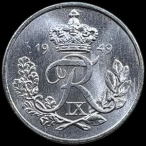 1949, 10 øre, Fre.IX, Sieg 13.1, Hede 10A, Kva. 0-S