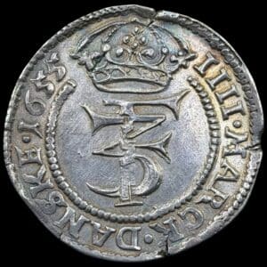 1655, 4 mark / krone, Fre.III, Sieg 49.2, Hede 95B, Kva. 01 smukt eksemplar, blanketfejl