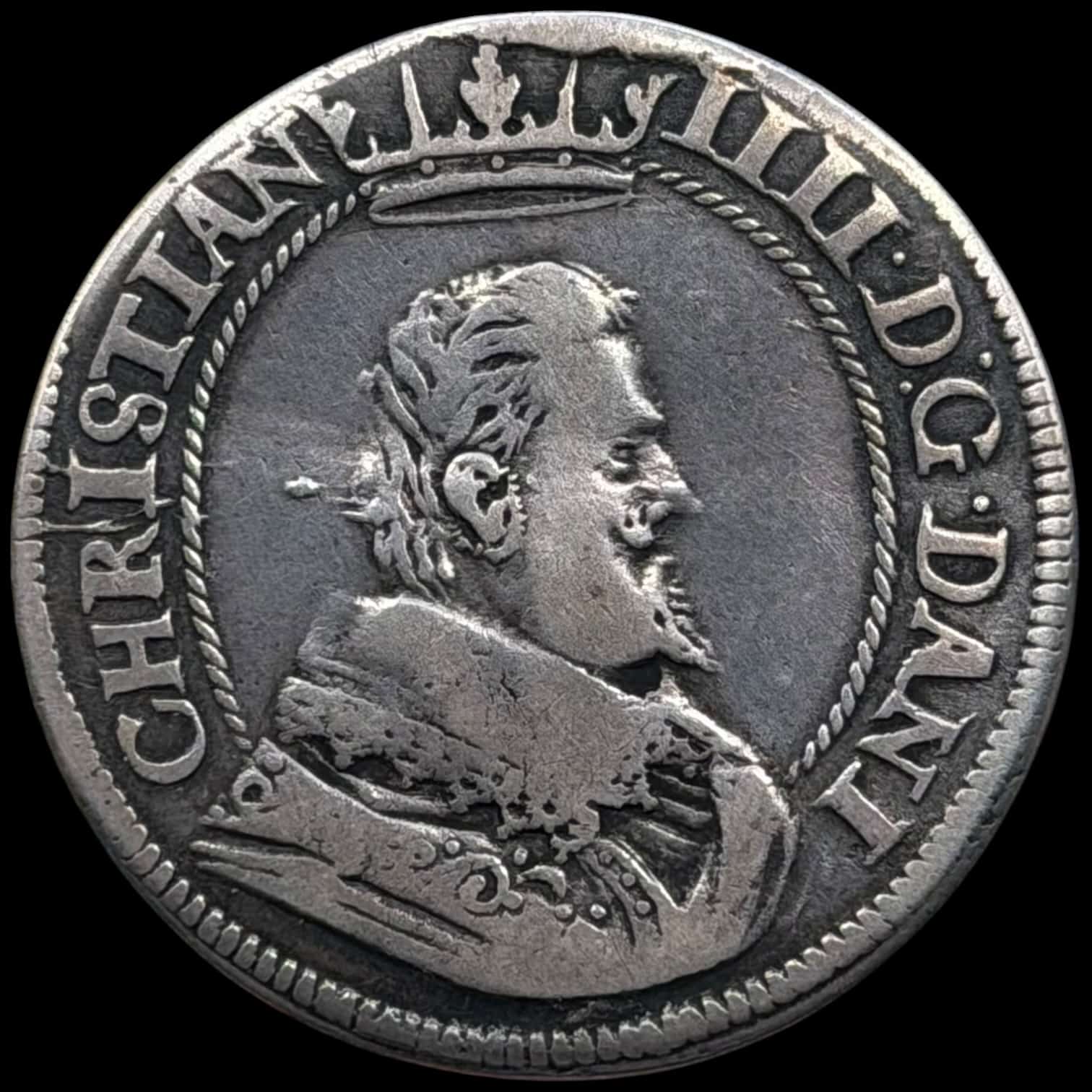 1606, 1 mark “Svævende krone”, Chr.IV, Sieg 65.1, Hede 92A, Kva. 1+ svag renset - Image 2