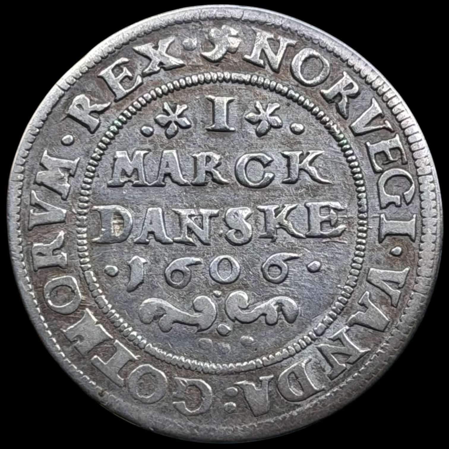 1606, 1 mark, Chr.IV, Sieg 64.3, Hede 77C, Kva. 1+-1