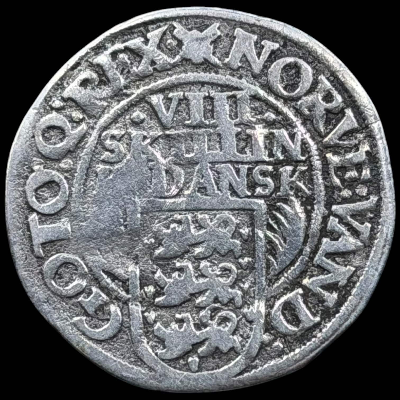 1608, 8 skilling, Chr.IV, Sieg 55, Hede 96, Kva. 1 renset - Image 2