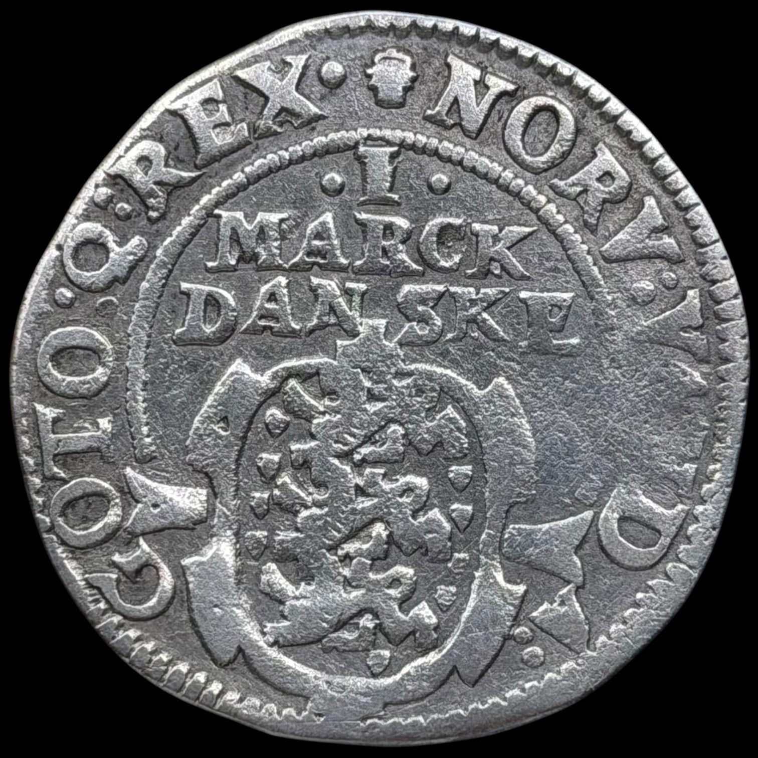 1628, 1 mark, Glückstadt, Chr.IV, Sieg 176, Hede 173, Kva. 1-1+ ejermærke - Image 2