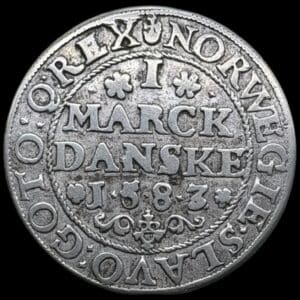 1583, 1 mark, Fre.II, Sieg 19, Hede 25, Kva. 1+-1