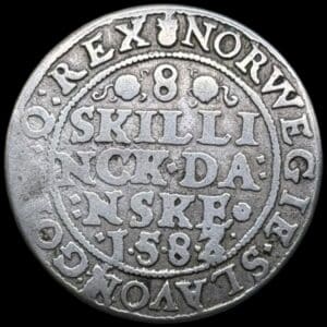 1583, 8 skilling, Fre.II, Sieg 14, Hede 26, Kva. 1-1+
