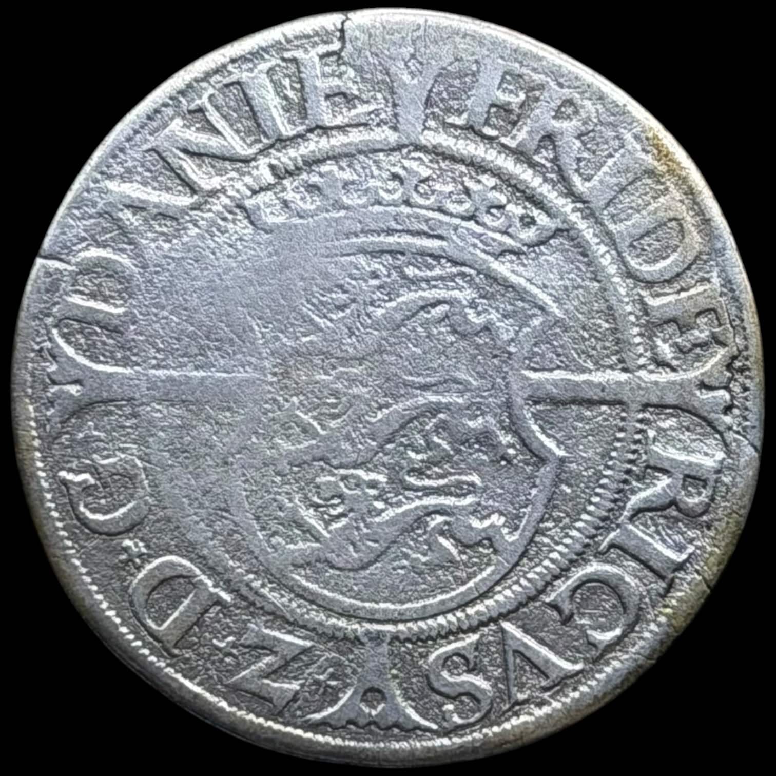 1560, 8 skilling, Fre.II, Sieg 11, Hede 10, Kva. 1 renset - Image 2